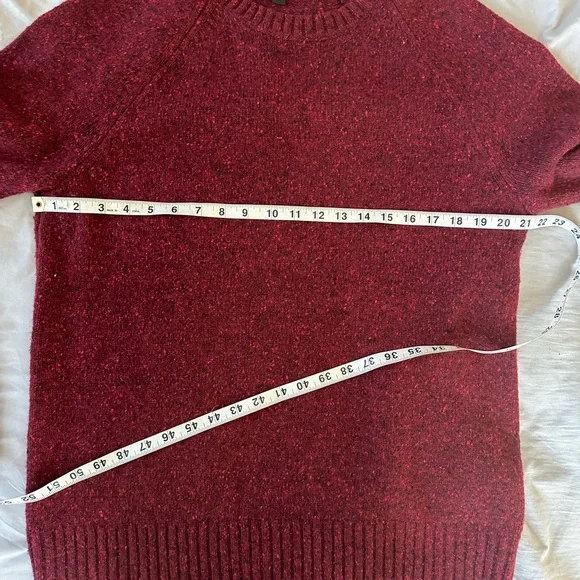 Banana Republic men’s burgundy merino blend raglan crewneck sweater size L - Picture 3 of 7